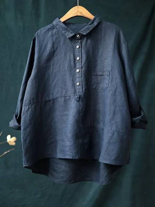 Rhea | Linen Long Sleeve Shirt