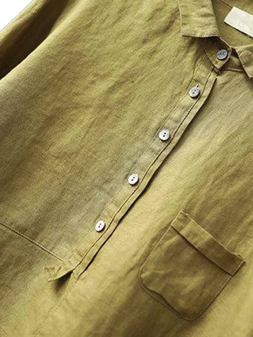 Rhea | Linen Long Sleeve Shirt