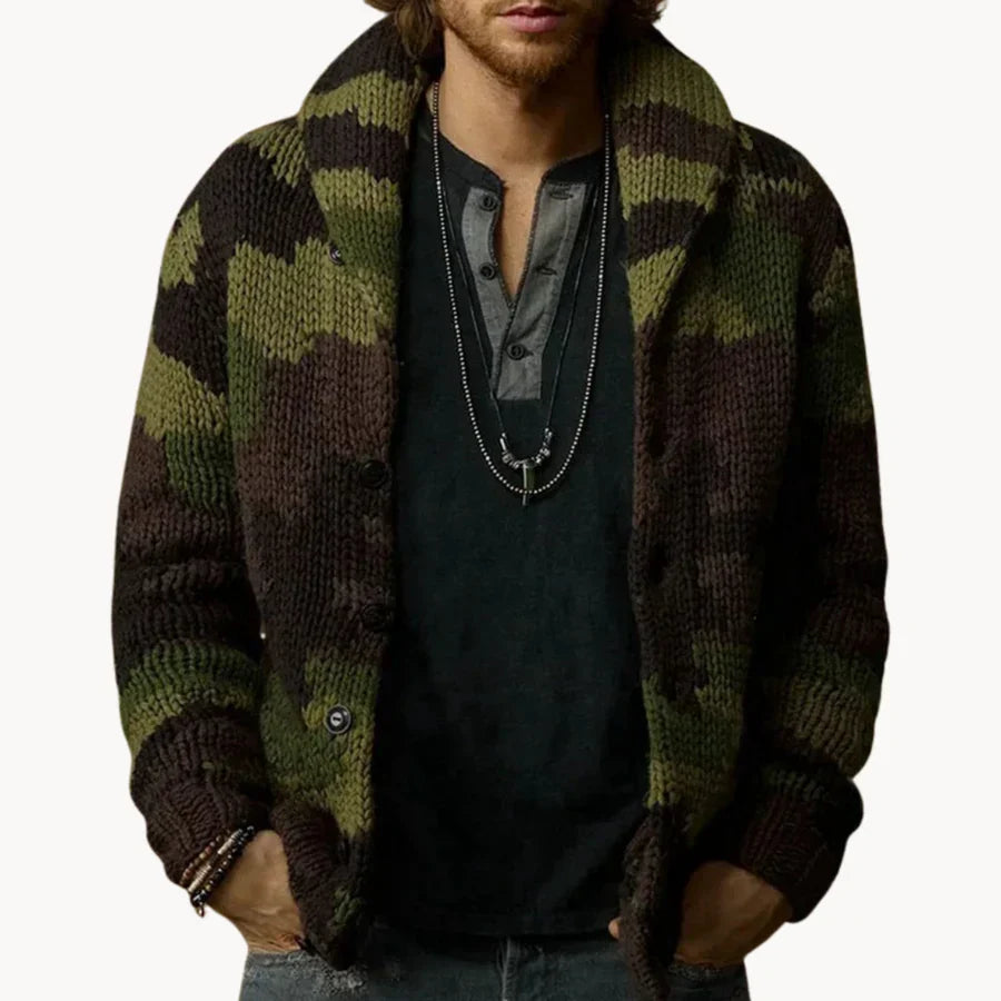 Camouflage - cool men's vest with camo knit design