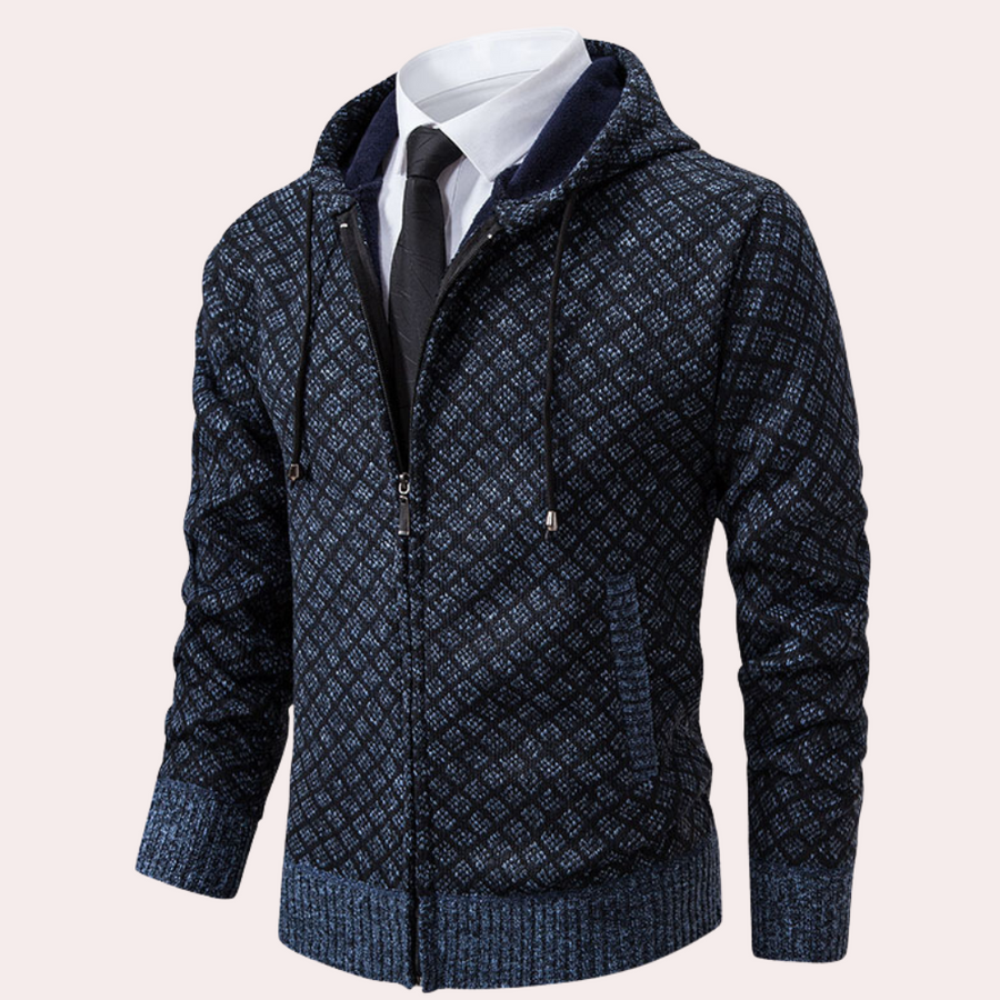 Kekoa- stylish knitted hooded cardigan for men