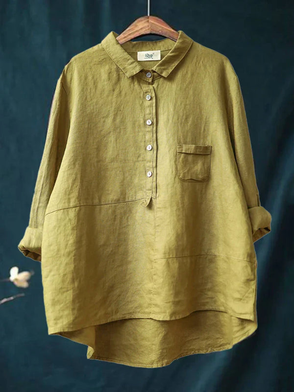 Rhea | Linen Long Sleeve Shirt
