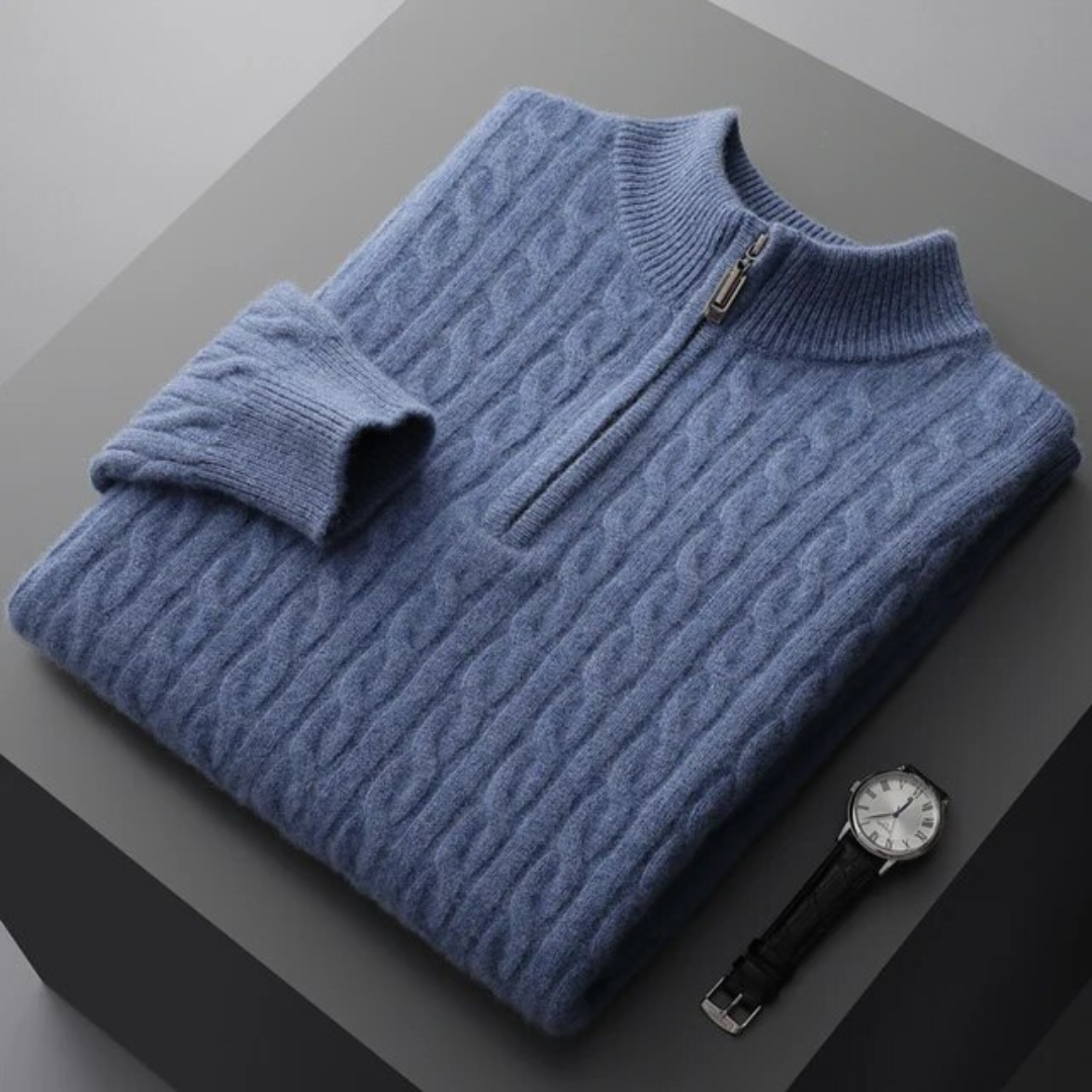 Robert - premium soft fabric men's half-zip jumper