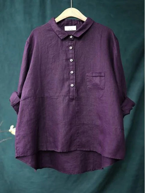 Rhea | Linen Long Sleeve Shirt