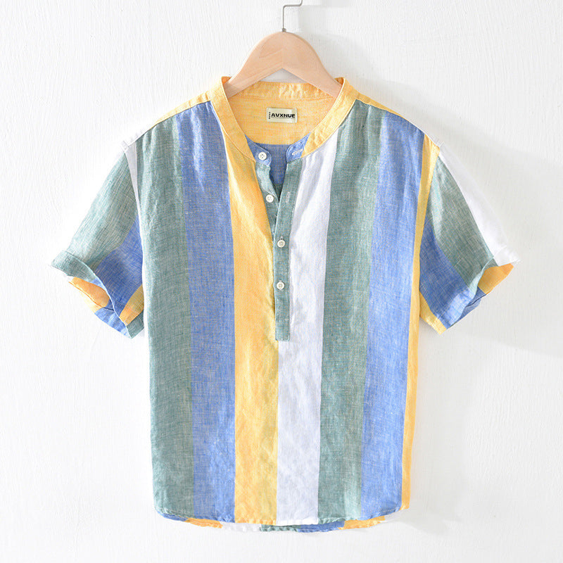 Charles Morrison Striped Flax Summer Shirt