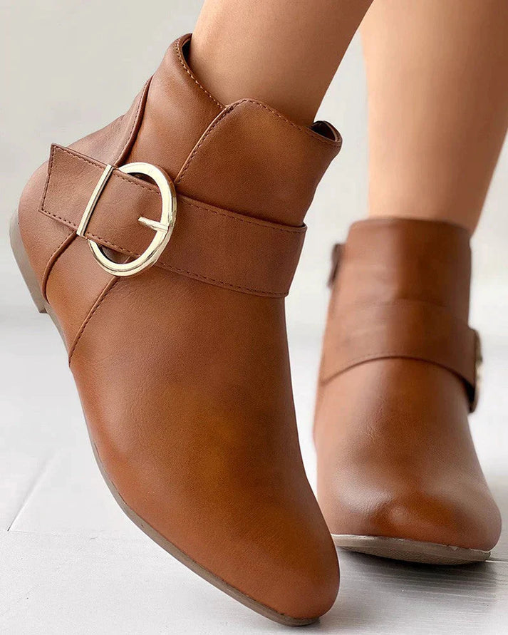 Liora - women's leather boots with buckle