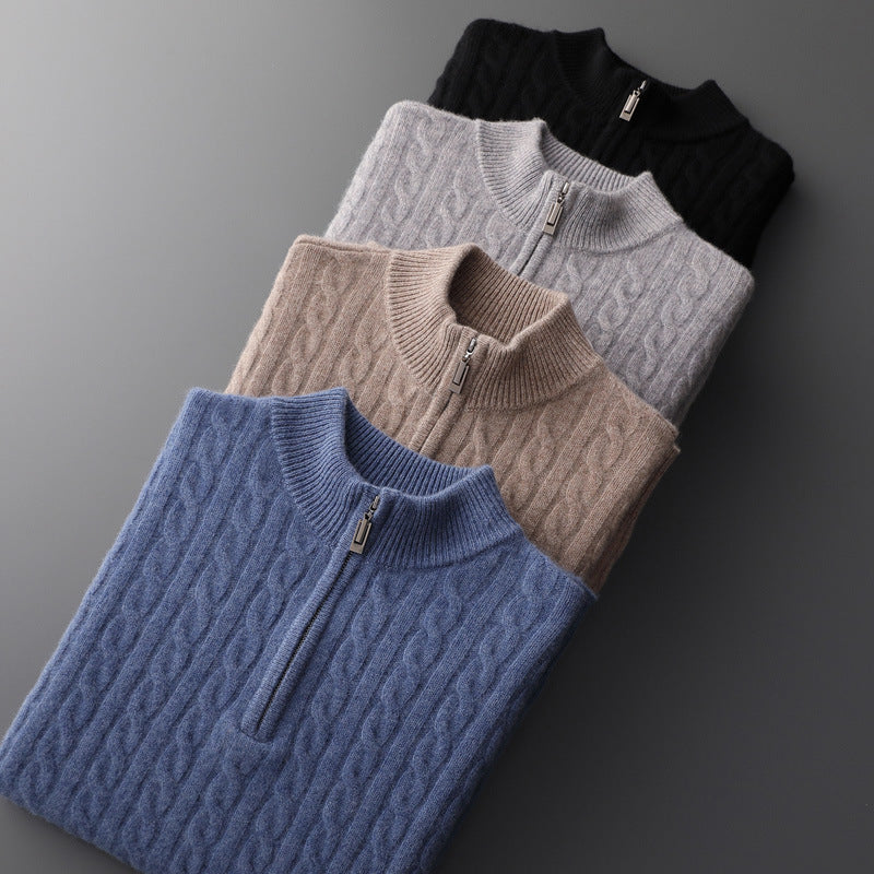 Robert - premium soft fabric men's half-zip jumper