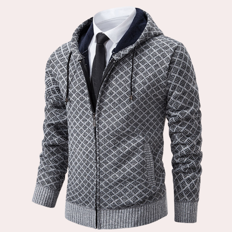 Kekoa- stylish knitted hooded cardigan for men