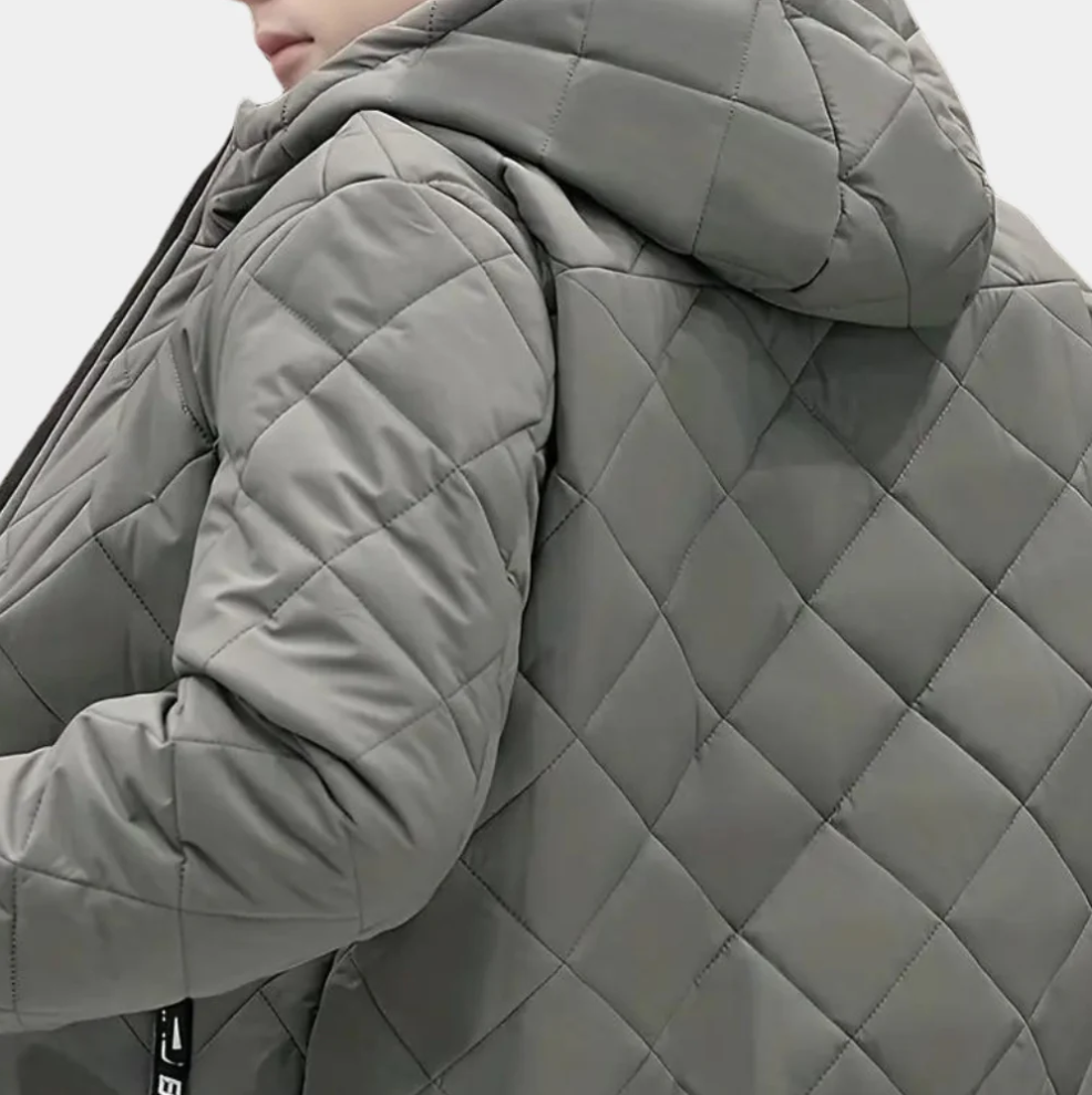 Elie - hooded quilted jacket with full zip for men