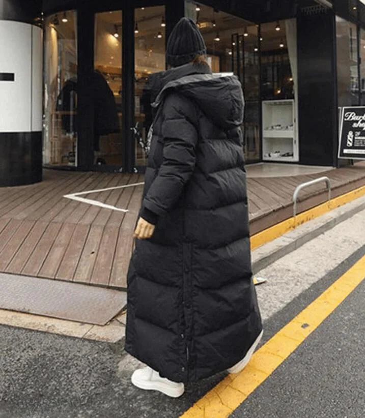 Winter coat | long down coat with hood for women