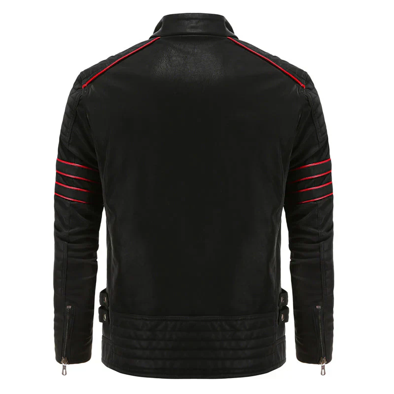 Men's motorbike leather jacket, robust and stylish