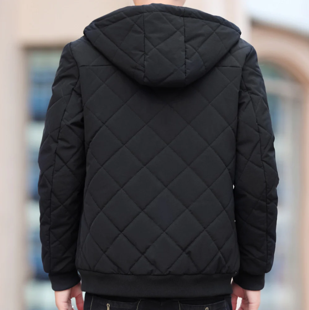 Elie - hooded quilted jacket with full zip for men