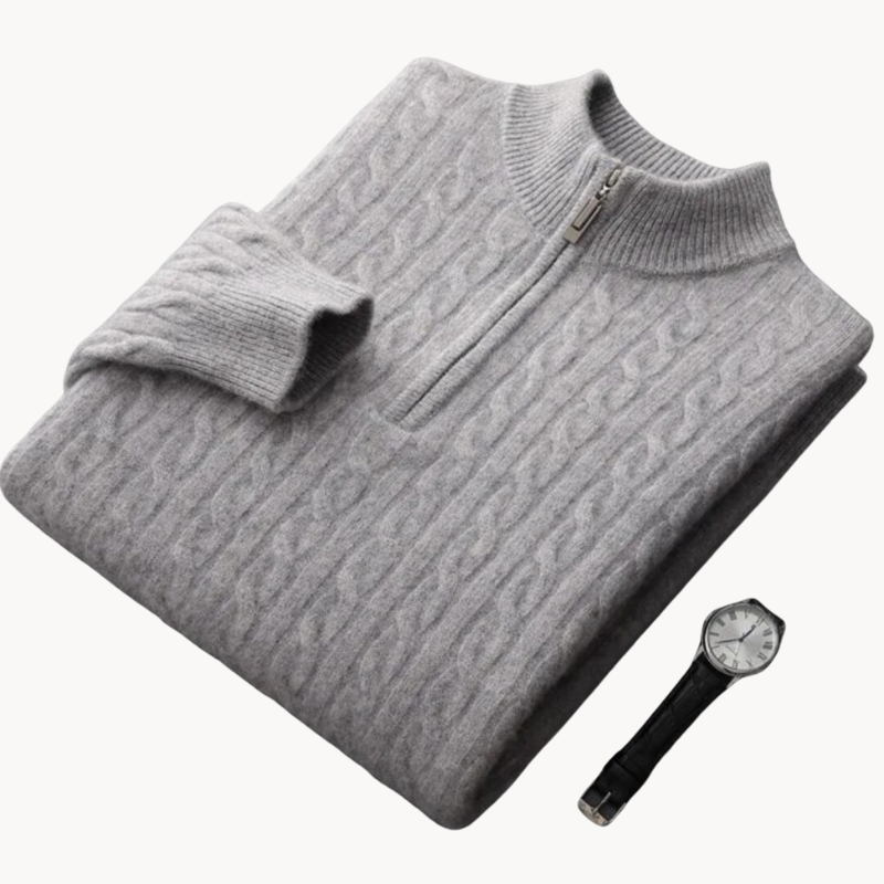 Robert - premium soft fabric men's half-zip jumper