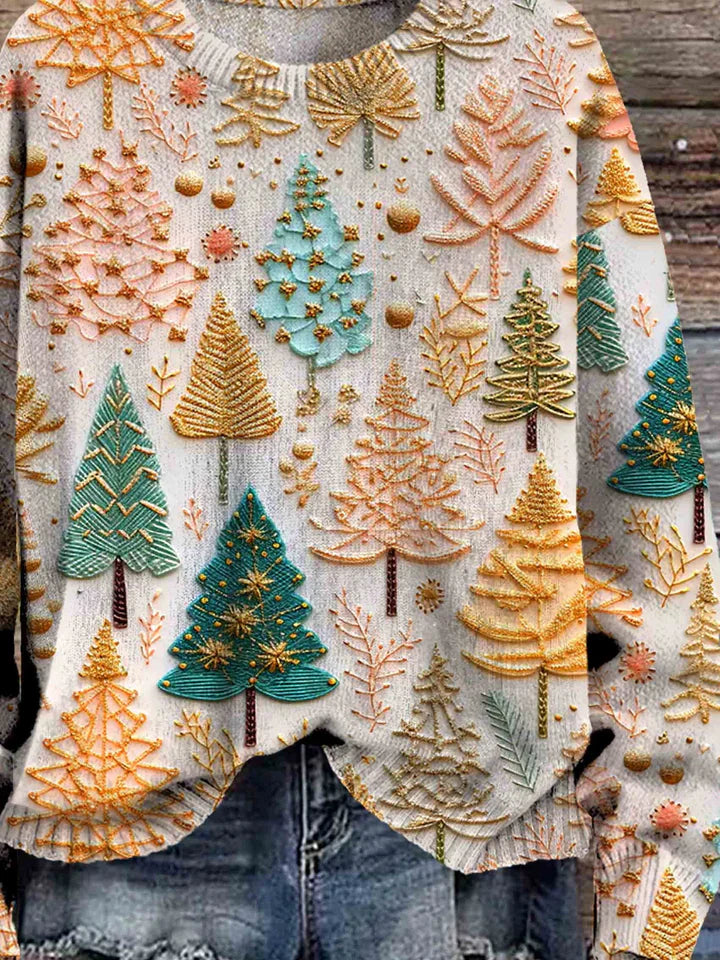 Christmas jumper - oversized Christmas tree knit jumper for women