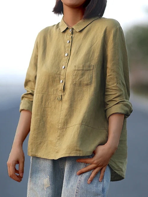 Rhea | Linen Long Sleeve Shirt