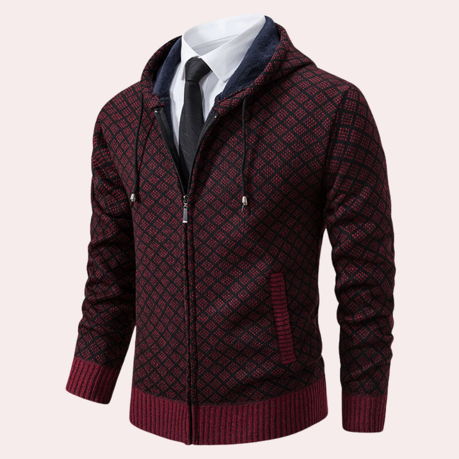 Kekoa- stylish knitted hooded cardigan for men