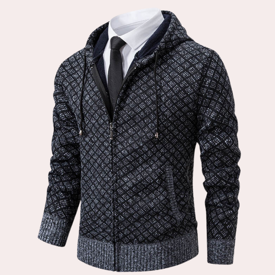 Kekoa- stylish knitted hooded cardigan for men