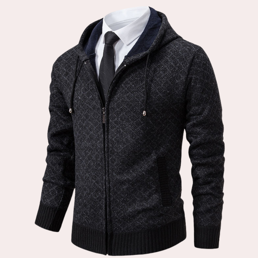 Kekoa- stylish knitted hooded cardigan for men