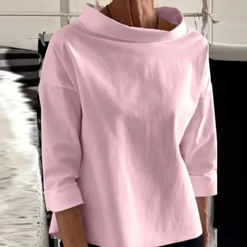 Charlotte - Elegant Rounded Hem Blouse