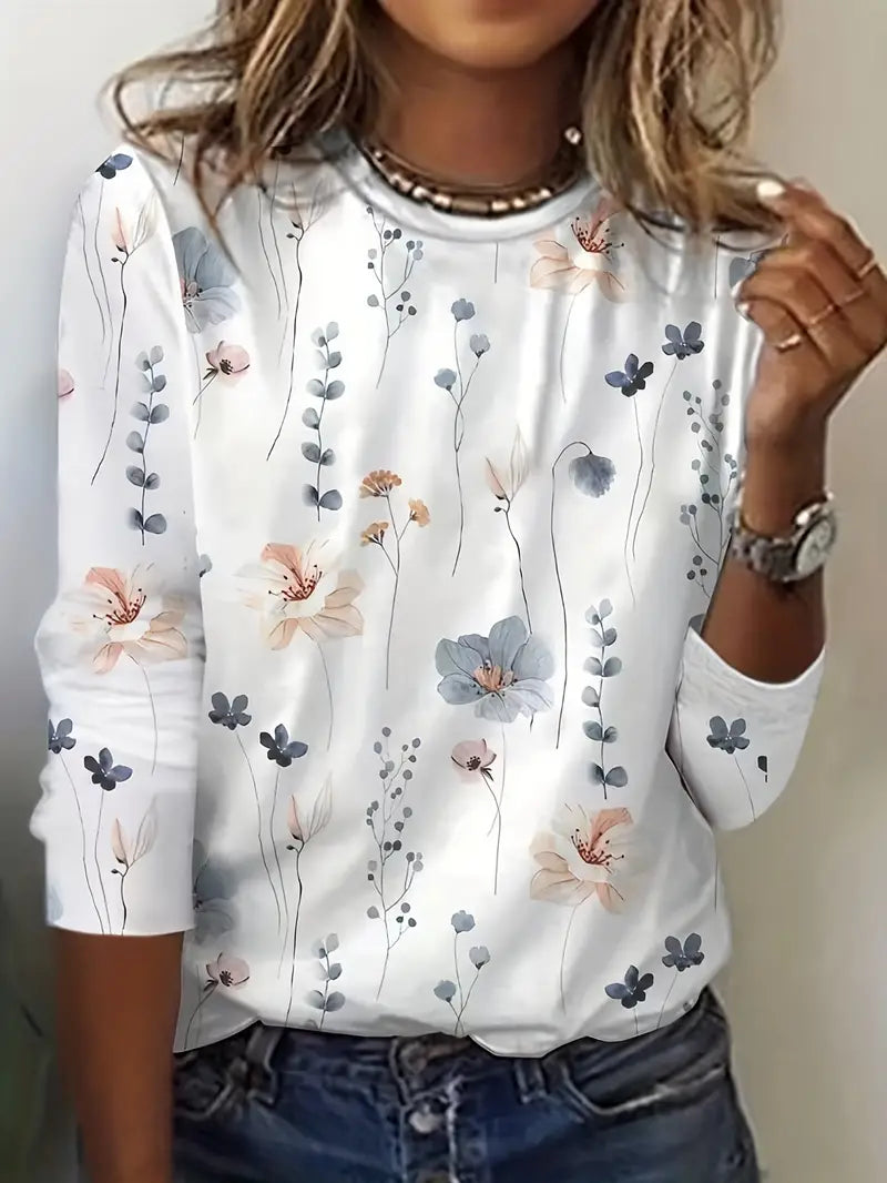 Hester - long sleeve t-shirt with floral print