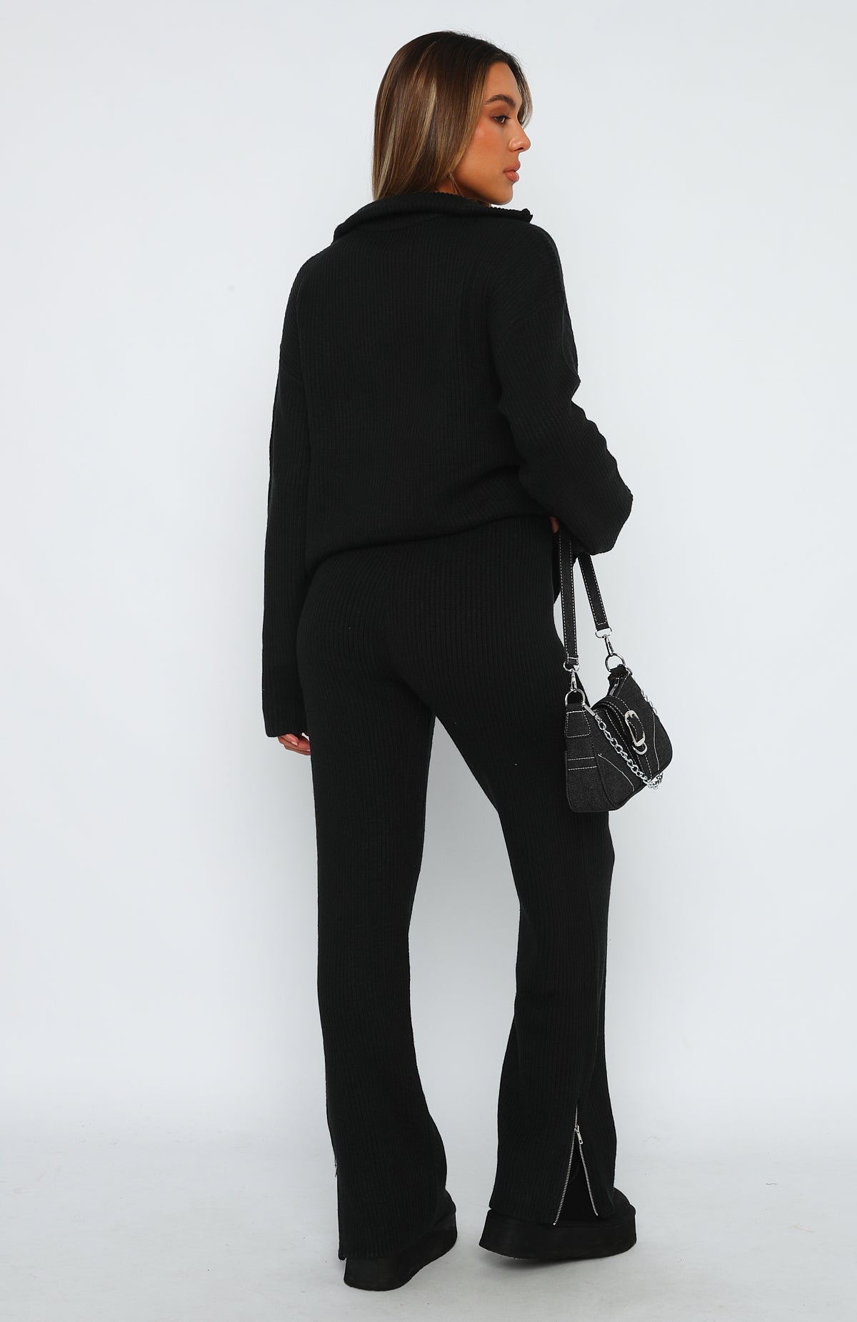 ELIA KNIT PANTS - BLACK