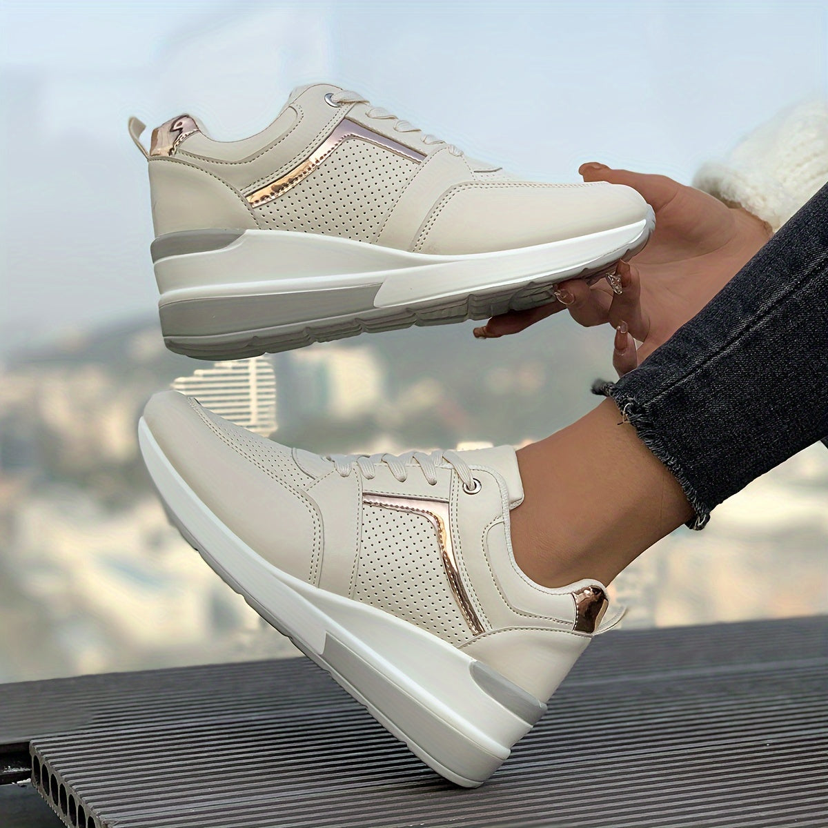 Casual Solid Color Casual Sneakers for Women | Perfect for Everyday Wear