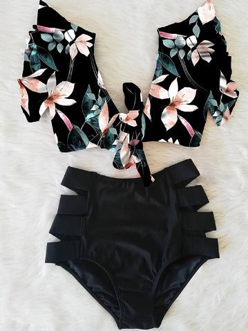 Mia Floral Ruffle Bikini Set