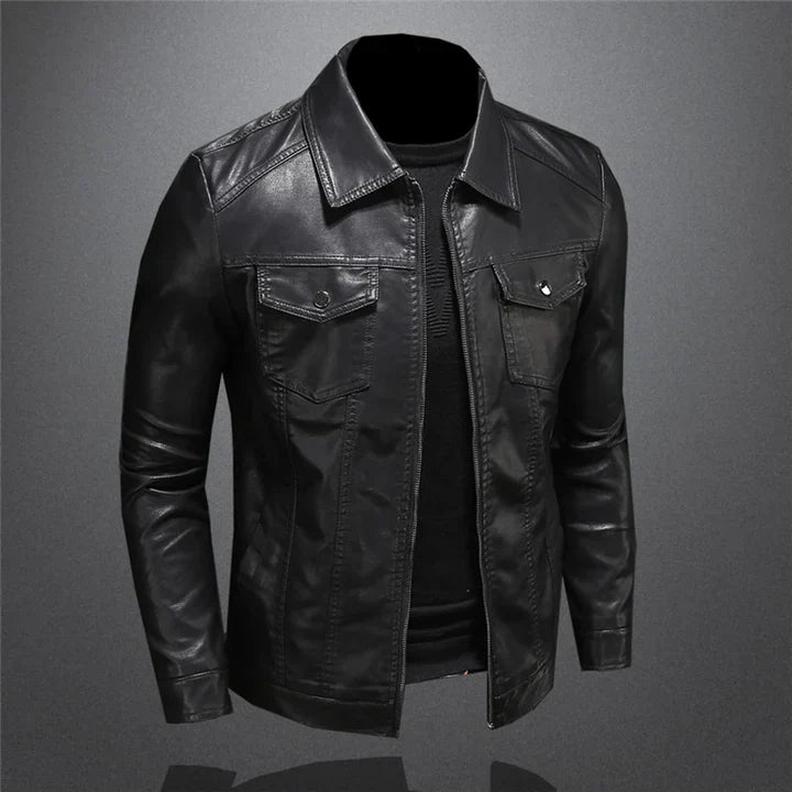 Stylish men's leather jacket