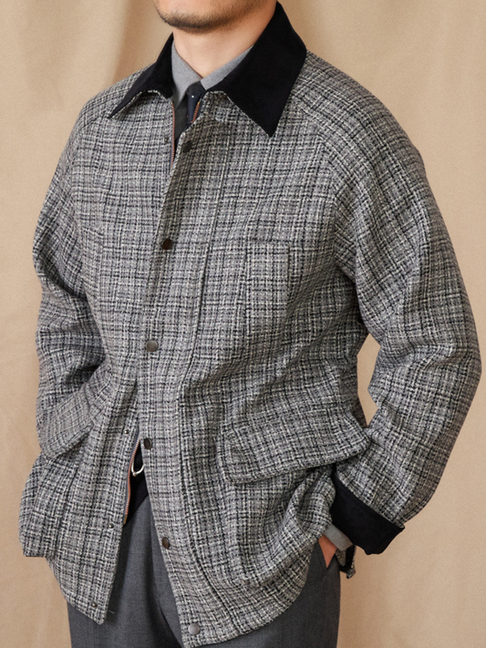 Houndstooth Wool Field Jacket