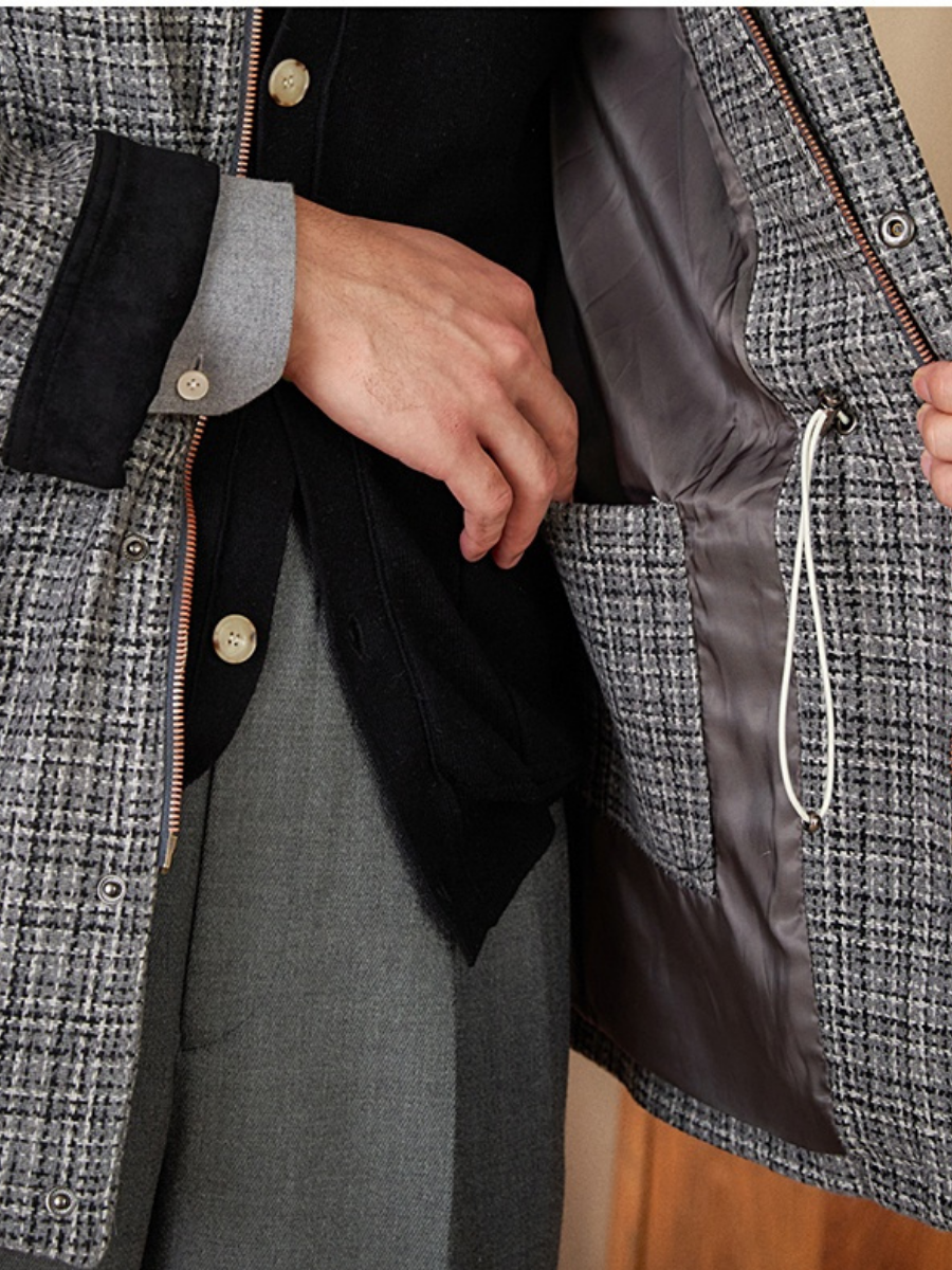 Houndstooth Wool Field Jacket