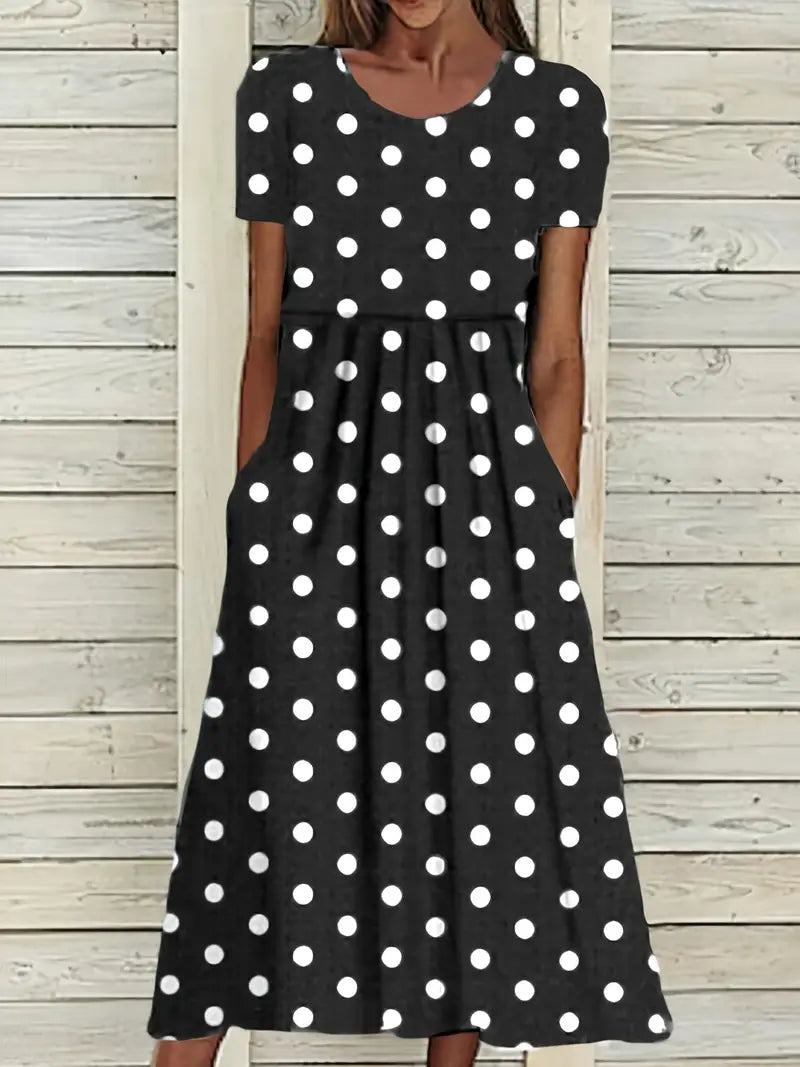 Emily – midi dress with polka dots for spring/summer