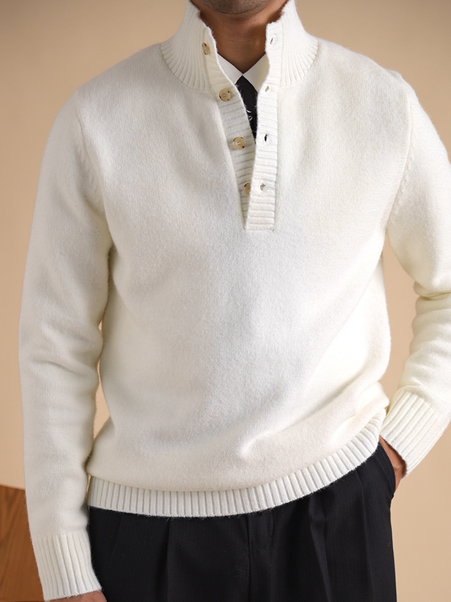 Half-Button Knitted Sweater