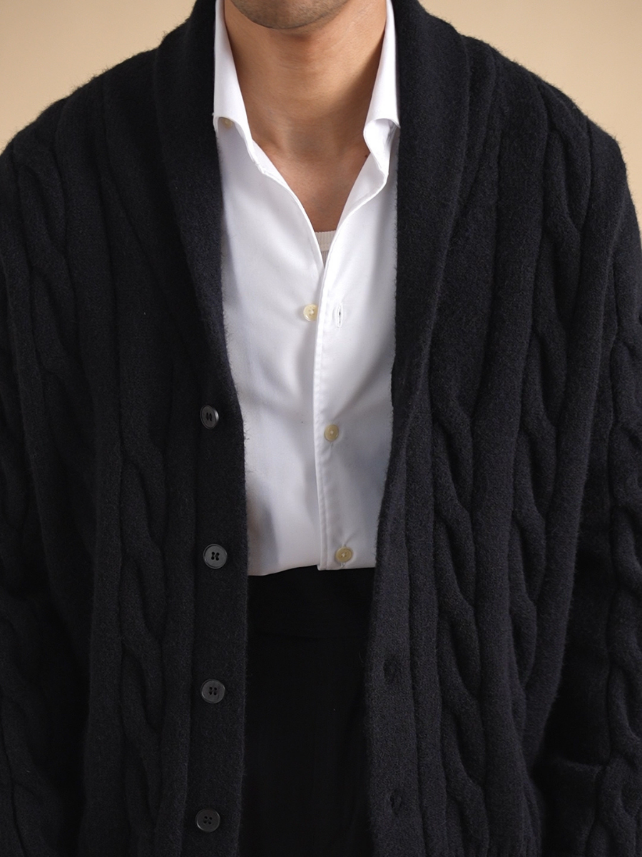 Shawl Collar Knit Cardigan