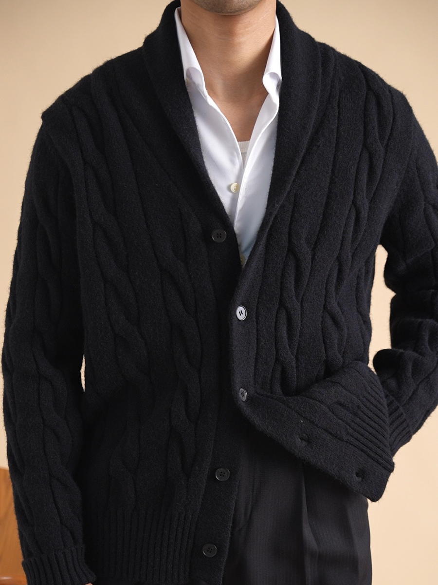 Shawl Collar Knit Cardigan