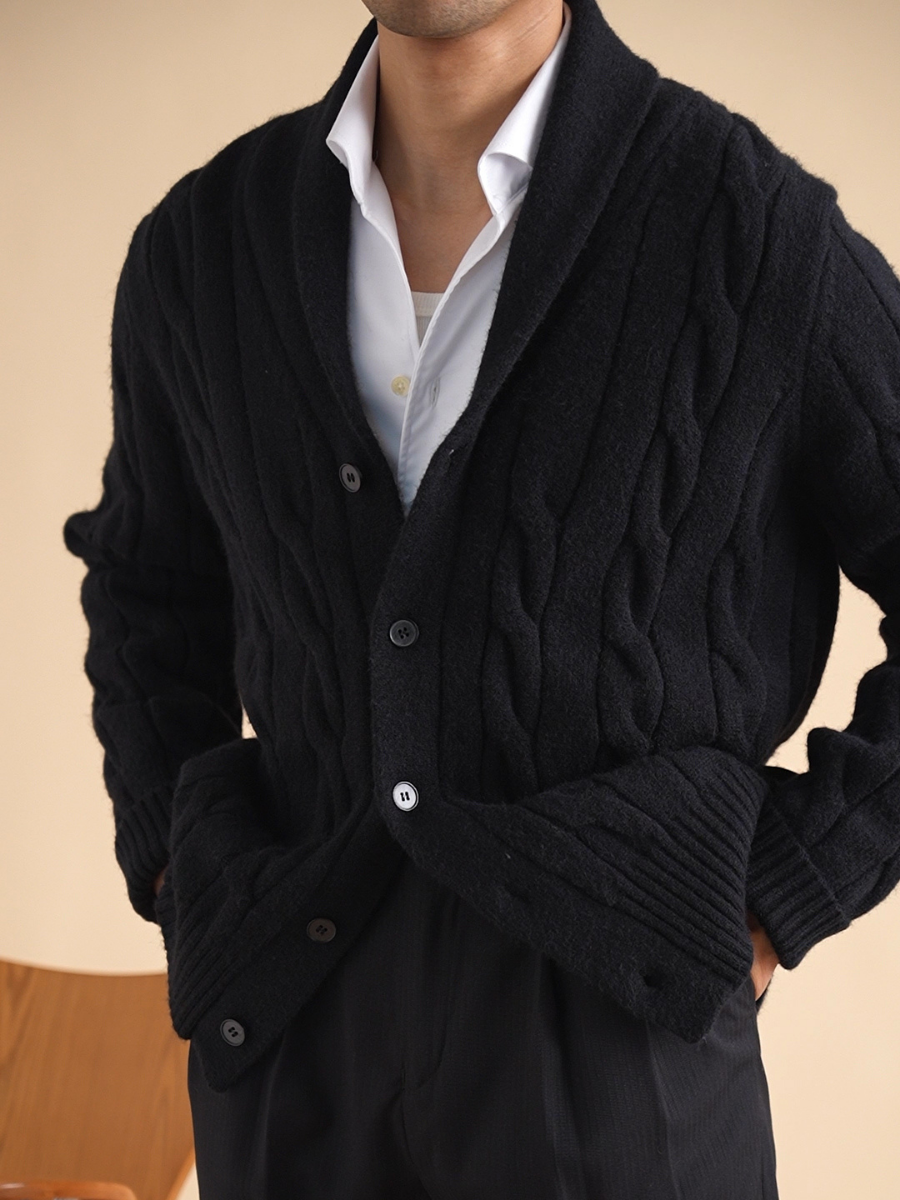 Shawl Collar Knit Cardigan