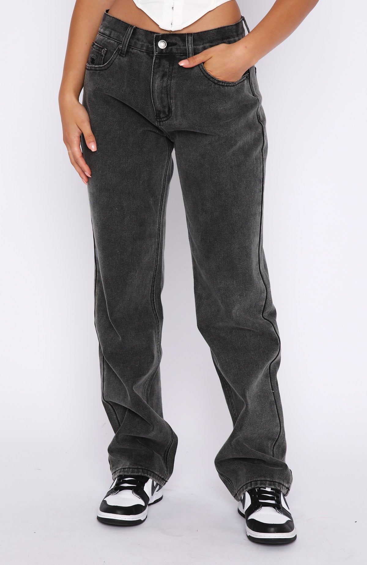 TARSHA JEANS - ACID BLACK