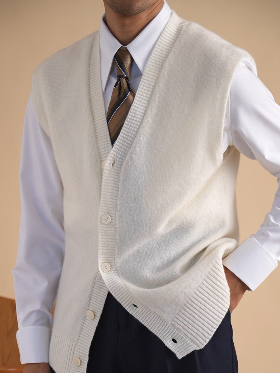 Classic Wool Button-Down Vest