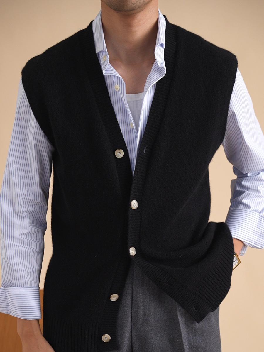 Classic Wool Button-Down Vest