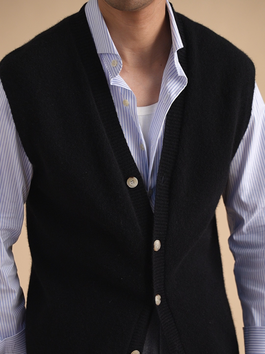 Classic Wool Button-Down Vest