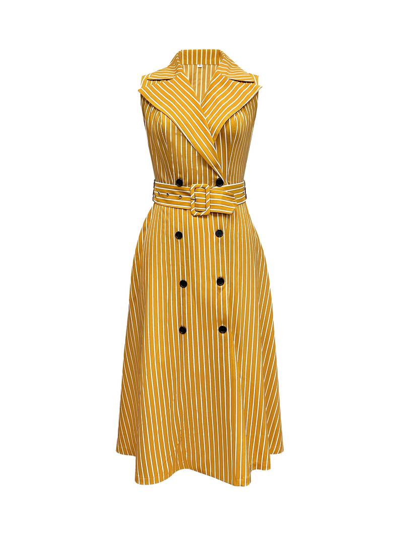 Eleanor – Sleeveless dress with striped print for spring and summer