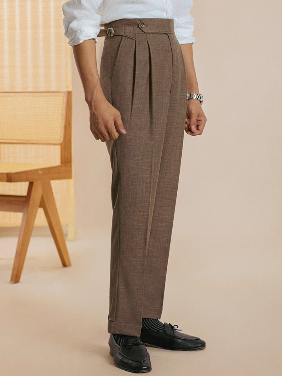 Verona Striped High-Waist Trousers