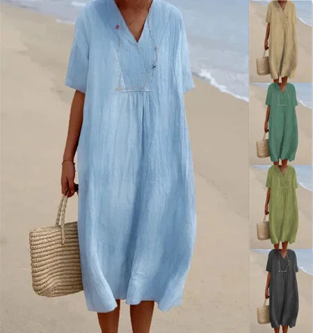 Karyl - dress made of linen and cotton