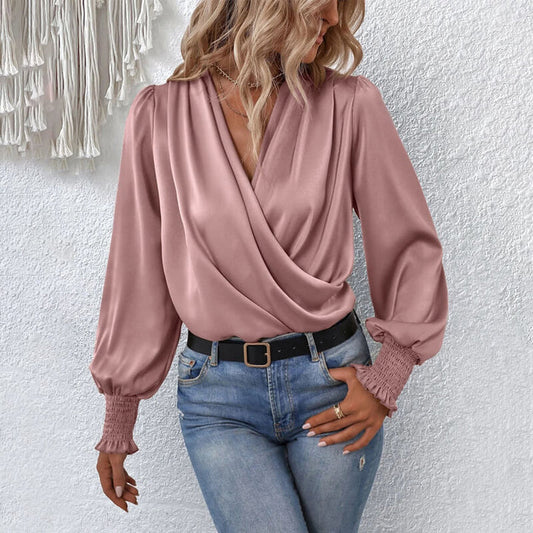 Talia - elegant crossover blouse pullover