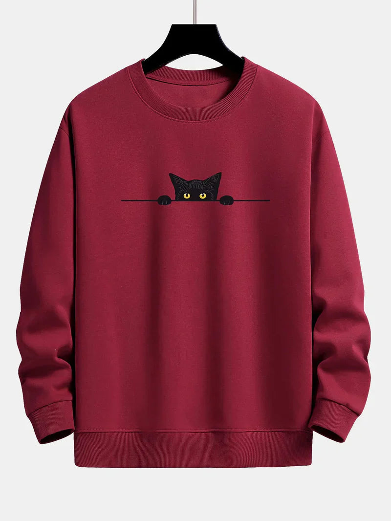 Noah | relax fit sweatshirt with black cat print