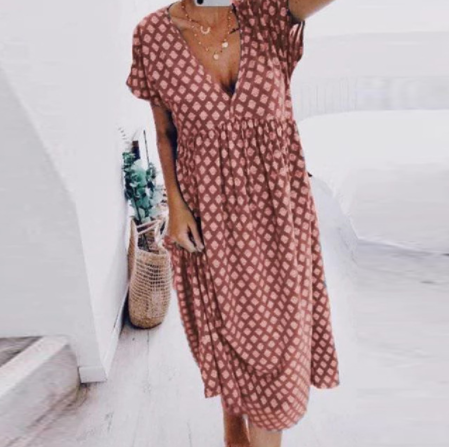 Marion - bohemian dress with v-neck