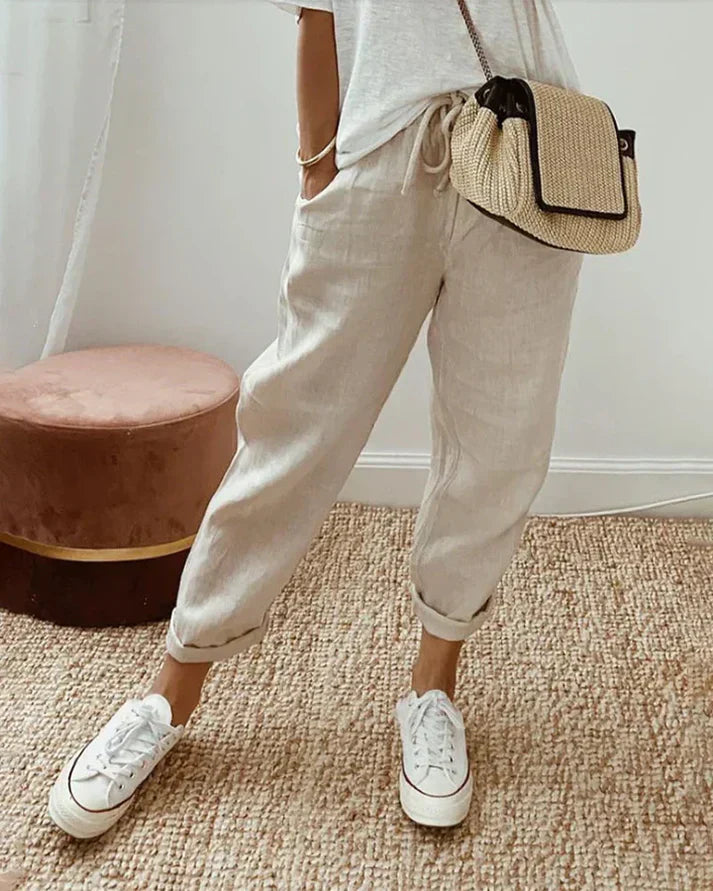 Linen sweatpants casual & elegant