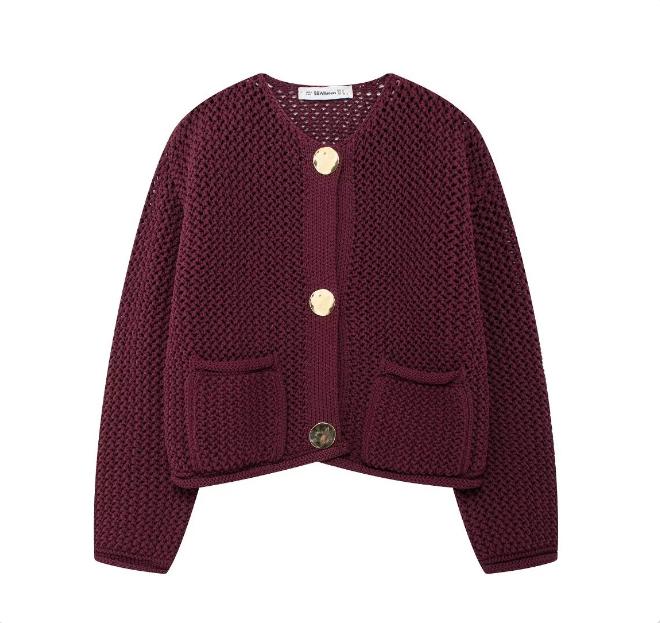 Buttoned Knit Cardigan