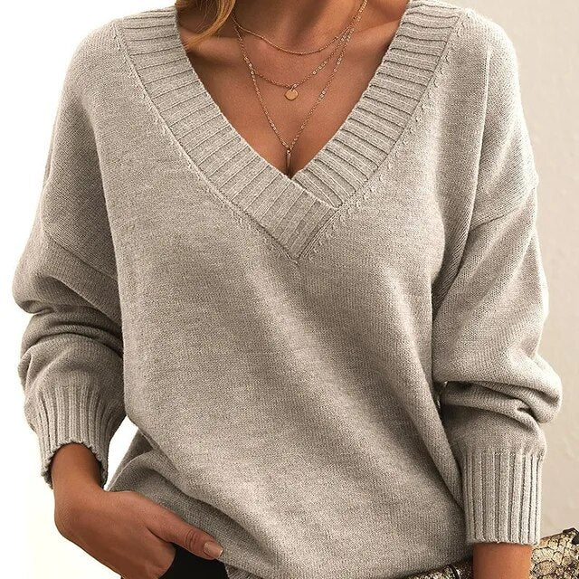 Chic V-Neck Cashmere Sweater | Perfect for Everyday Wear