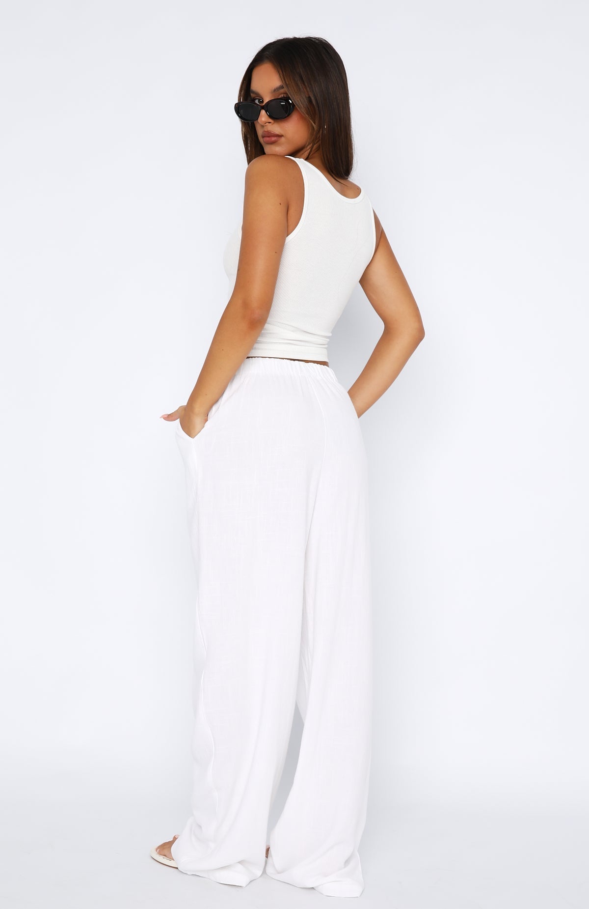 CLARE LINEN PANTS - WHITE