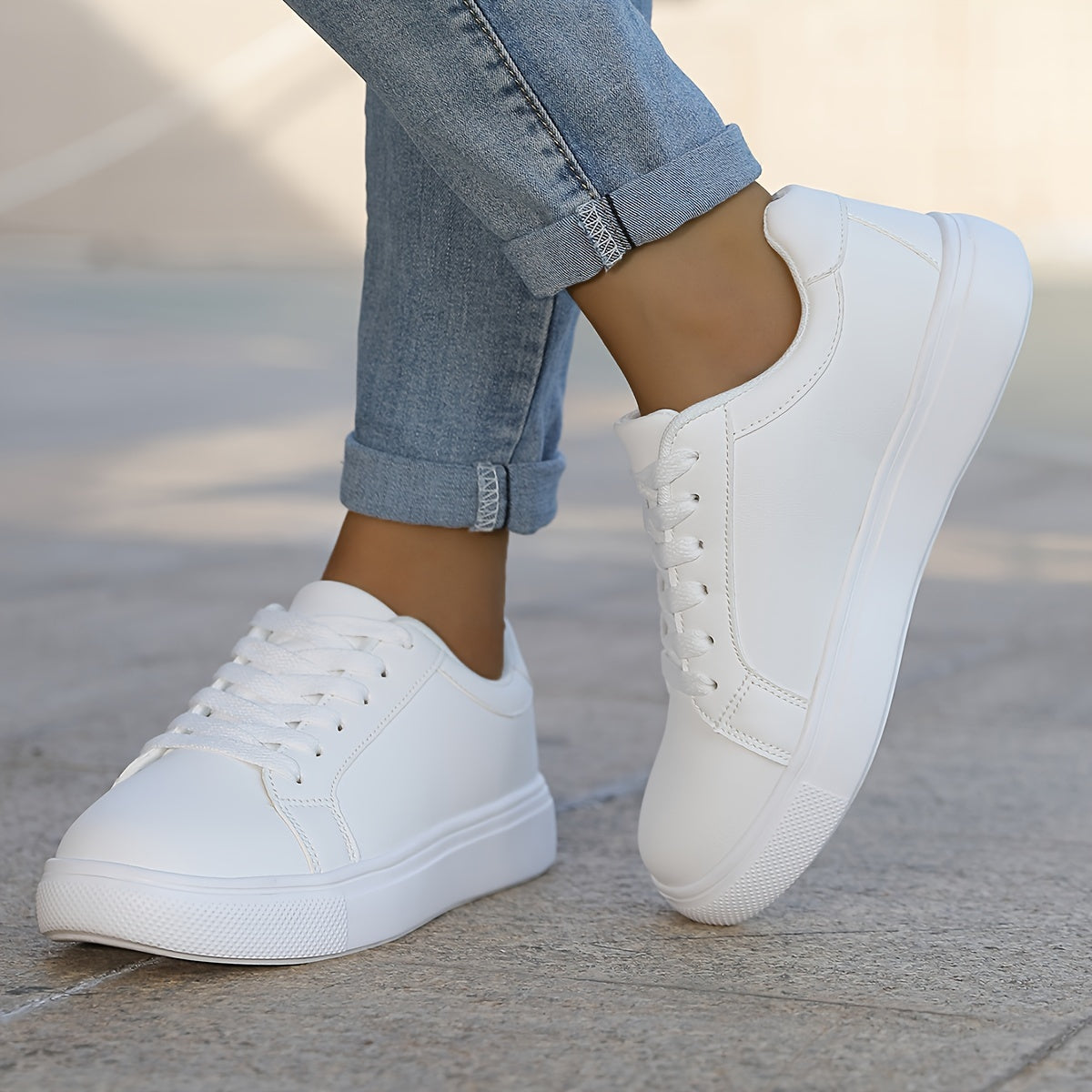 Stylish Solid Color Sneakers for Everyday Wear for Women | Ideal for Everyday Wear