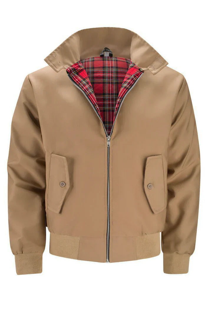 Urban style jackets with checked lining, pockets and collar